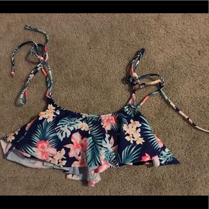 PINK RUFFLE BATHING SUIT TOP